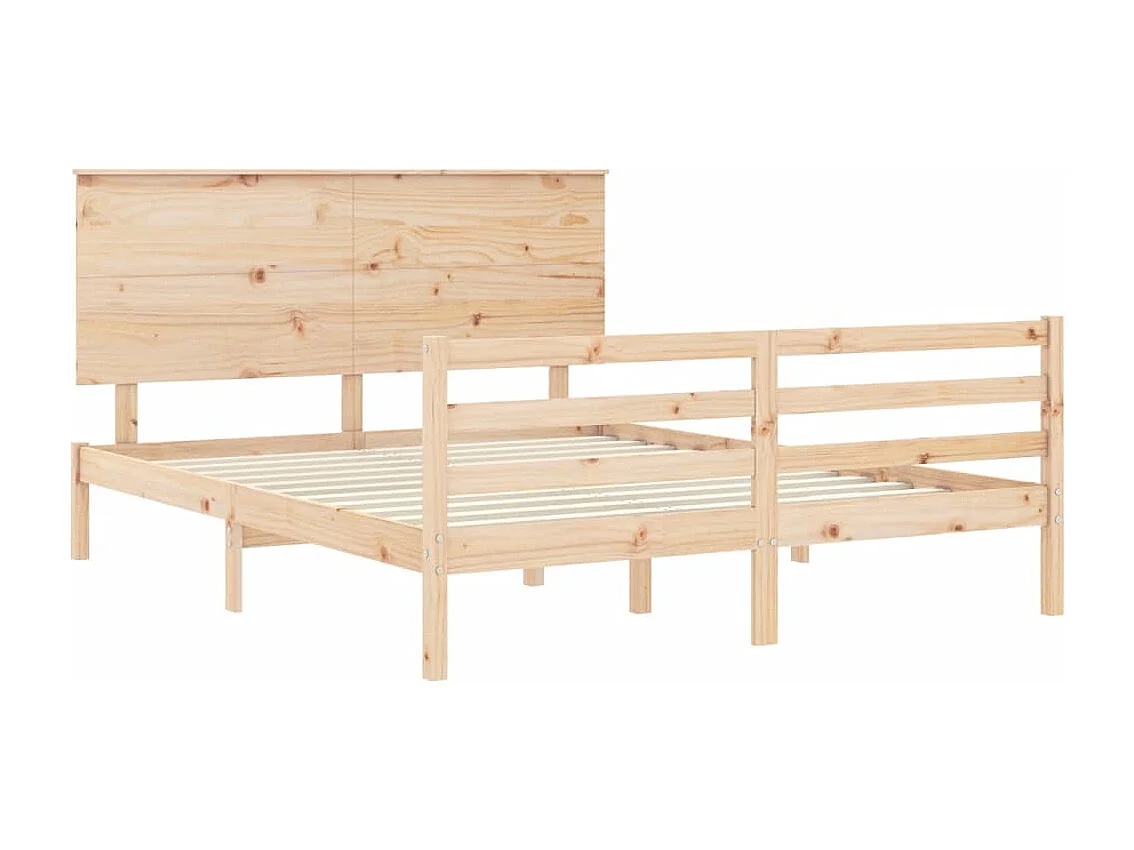 Cadre de lit sans matelas 160x200 cm bois massif