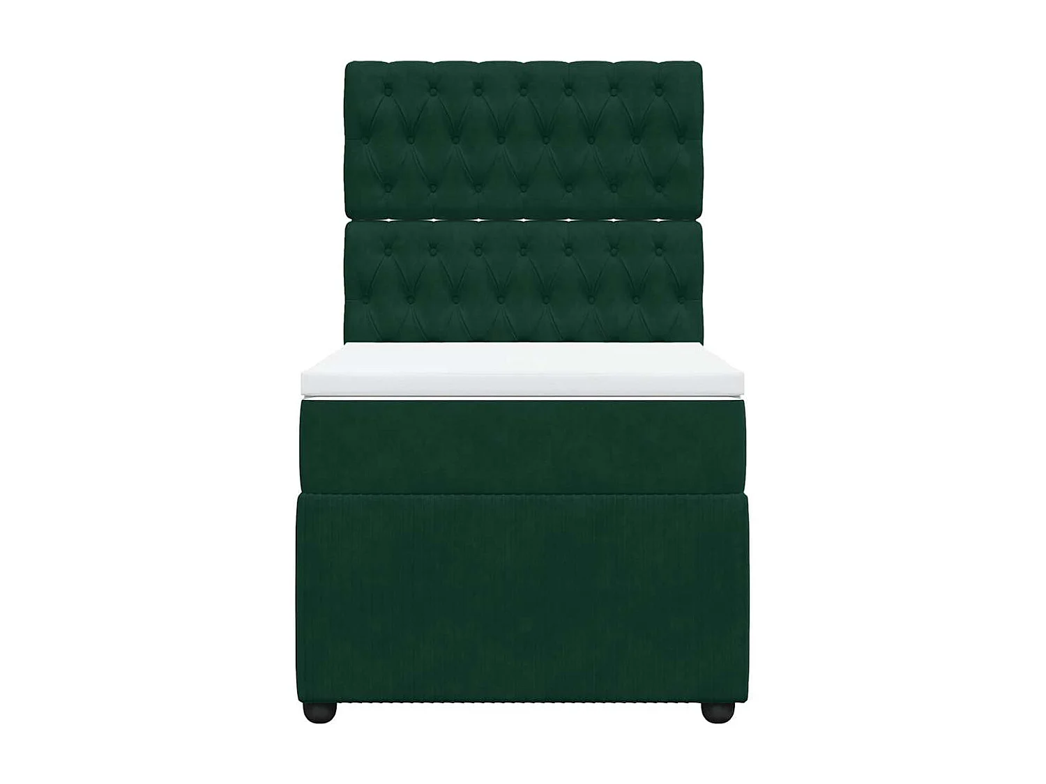 Boxspringbett mit Matratze Dunkelgrün 90x190 cm Samt