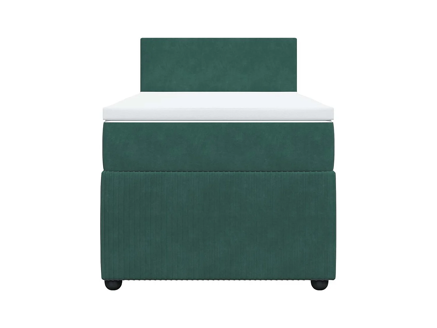 Boxspringbett mit Matratze Dunkelgrün 90x200 cm Samt