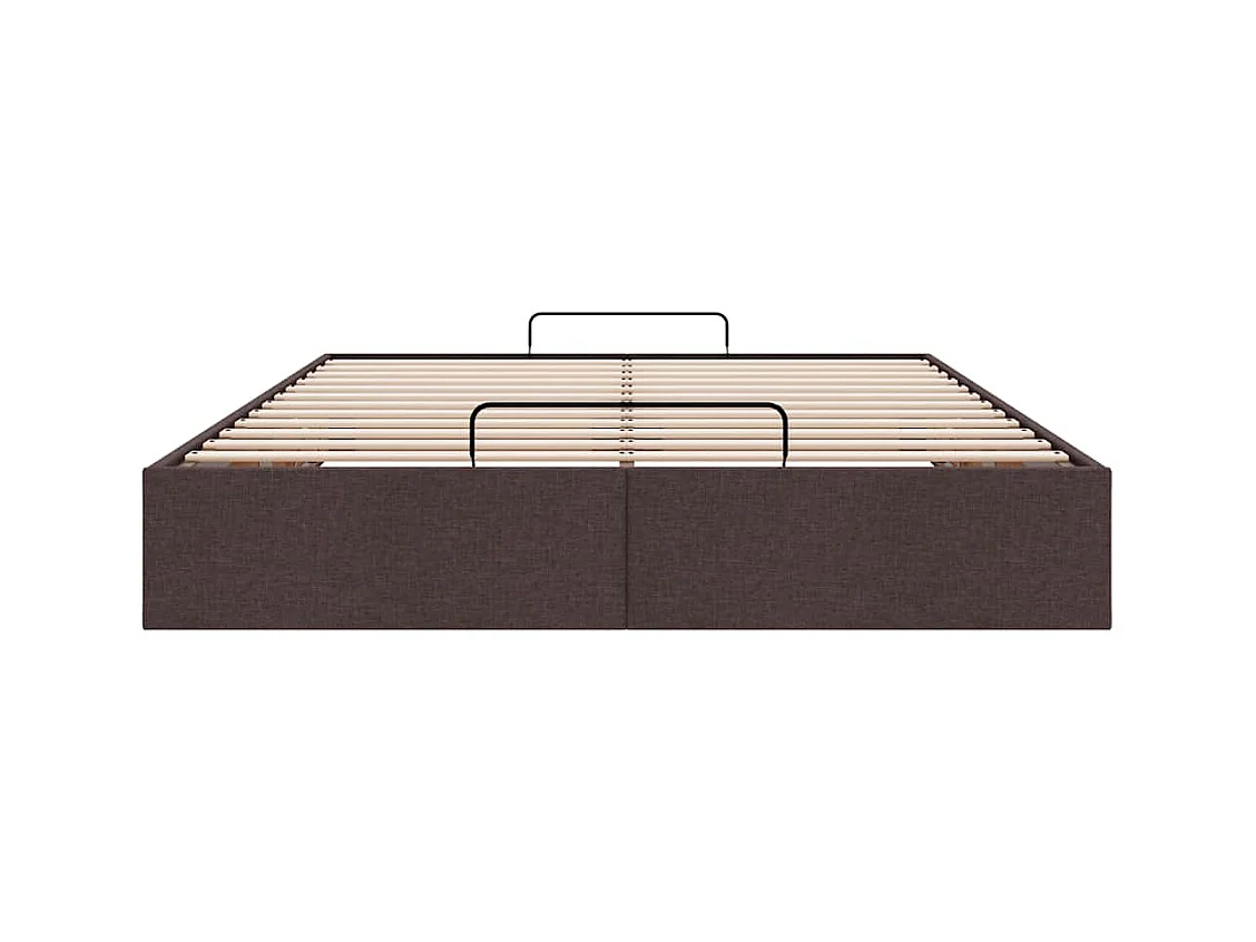 Cadre de lit ottoman sans matelas marron foncé 140x190 cm tissu