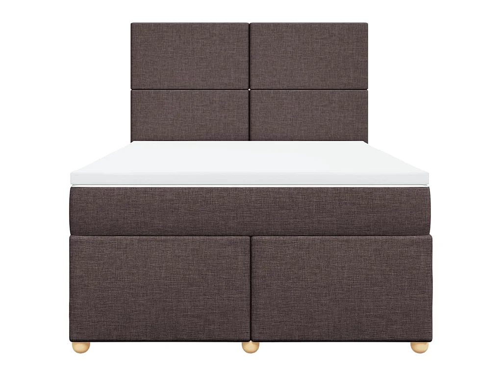 Giroletto a Molle con Materasso Marrone Scuro 160x200cm Tessuto