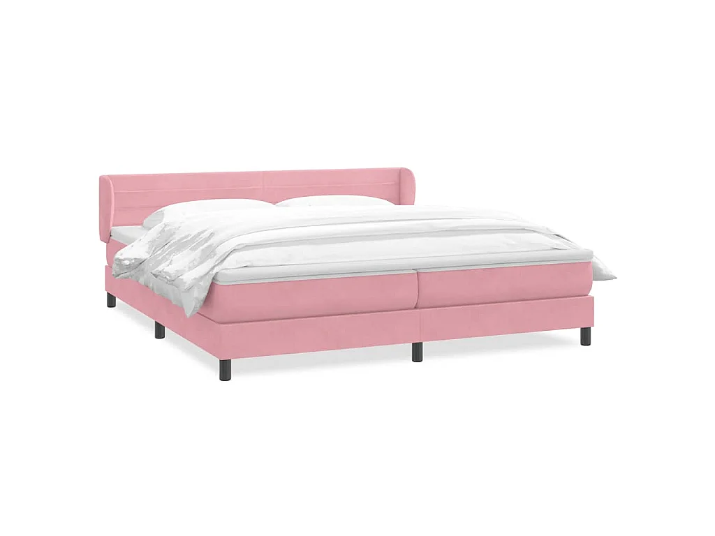 Boxspringbett mit Matratzen Rosa 180x210 cm Samt