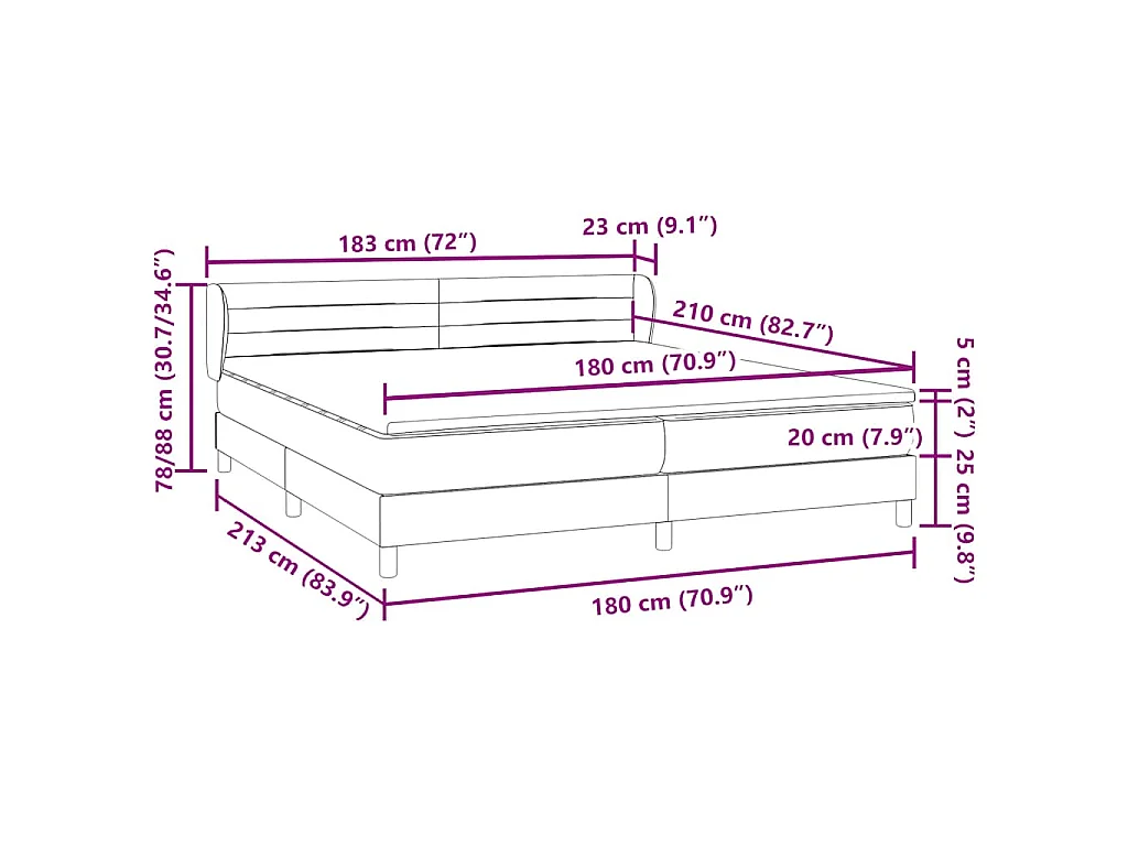 Boxspringbett mit Matratzen Rosa 180x210 cm Samt