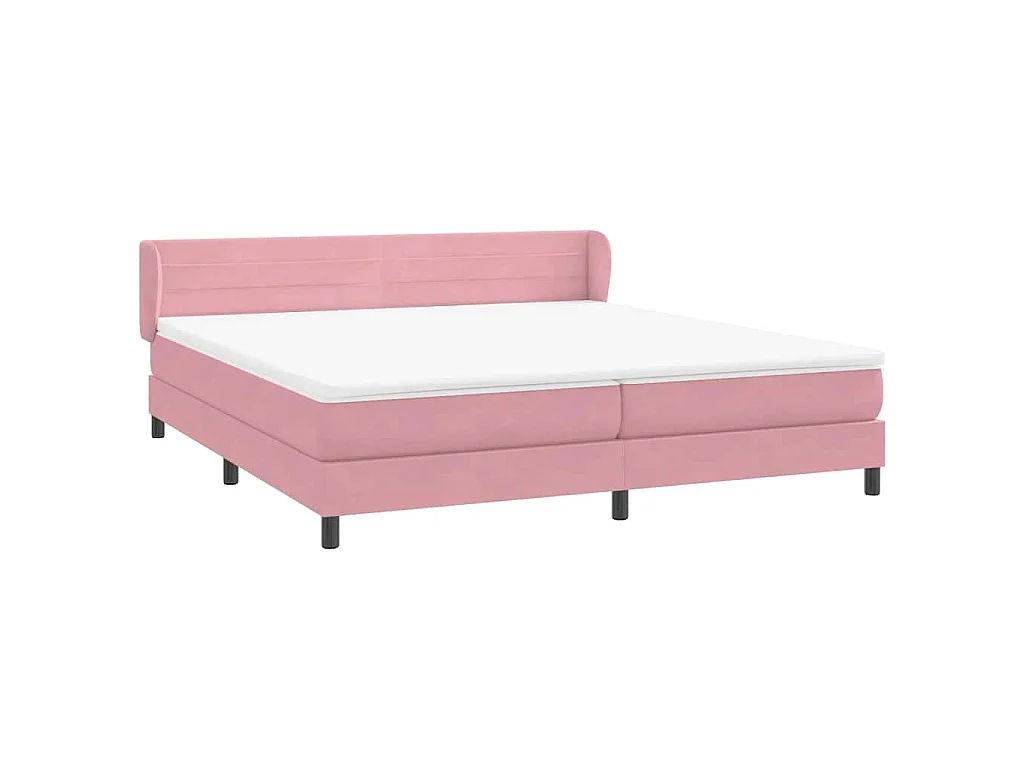 Boxspringbett mit Matratzen Rosa 180x210 cm Samt