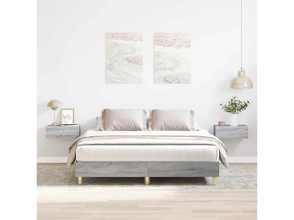 Giroletto senza Materasso Grigio Sonoma 140x200 cm Truciolato