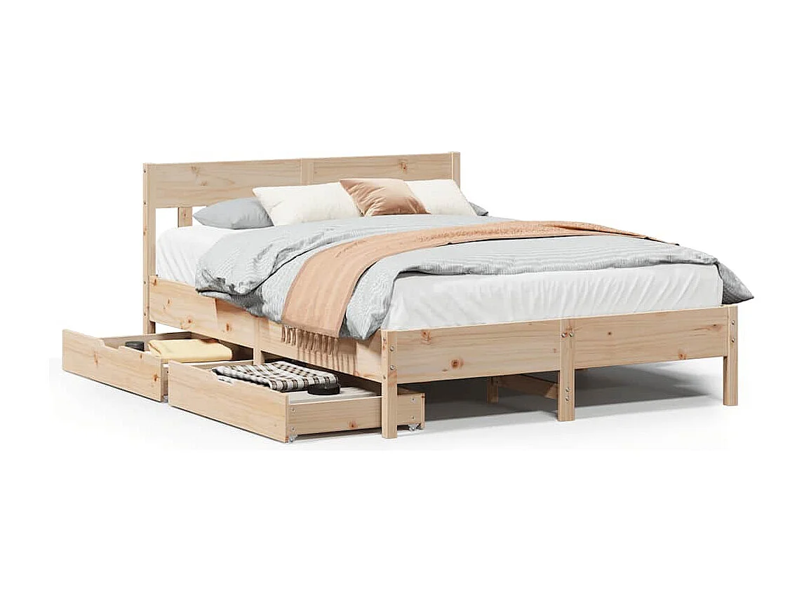 Cadre de lit sans matelas 140x190 cm bois de pin massif