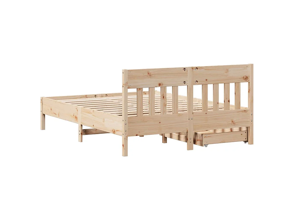 Cadre de lit sans matelas 140x190 cm bois de pin massif