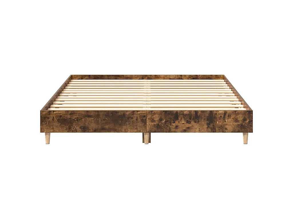 Bettgestell ohne Matratze Räuchereiche 140x200 cm Holzwerkstoff