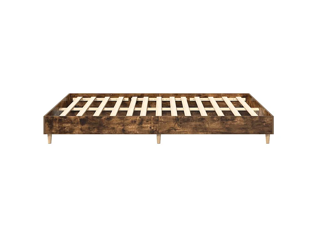 Bettgestell ohne Matratze Räuchereiche 140x200 cm Holzwerkstoff
