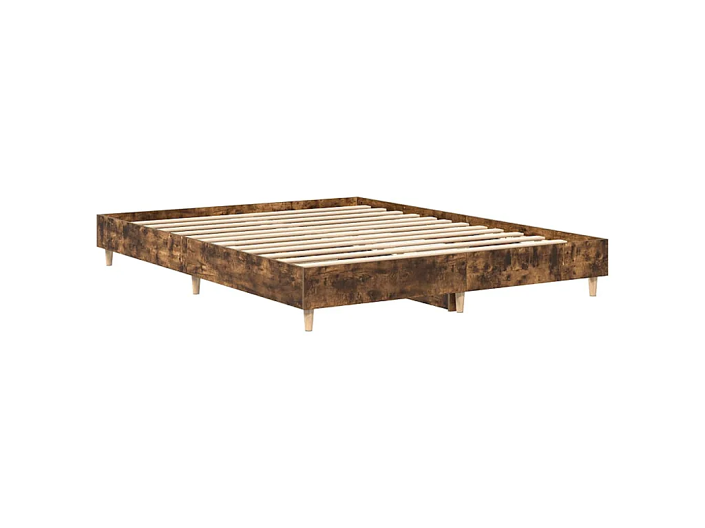 Bettgestell ohne Matratze Räuchereiche 140x200 cm Holzwerkstoff