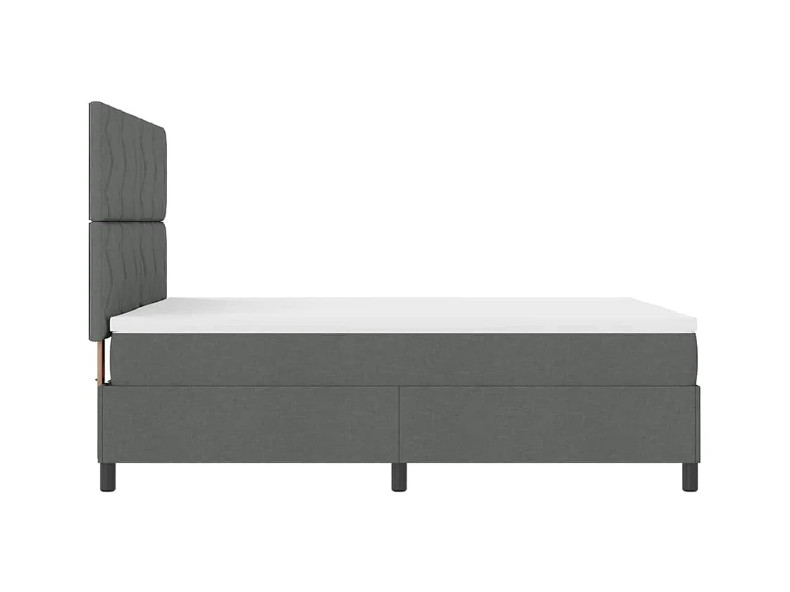 Letto a molle con materasso Grigio scuro 140 x 200 cm Tessuto