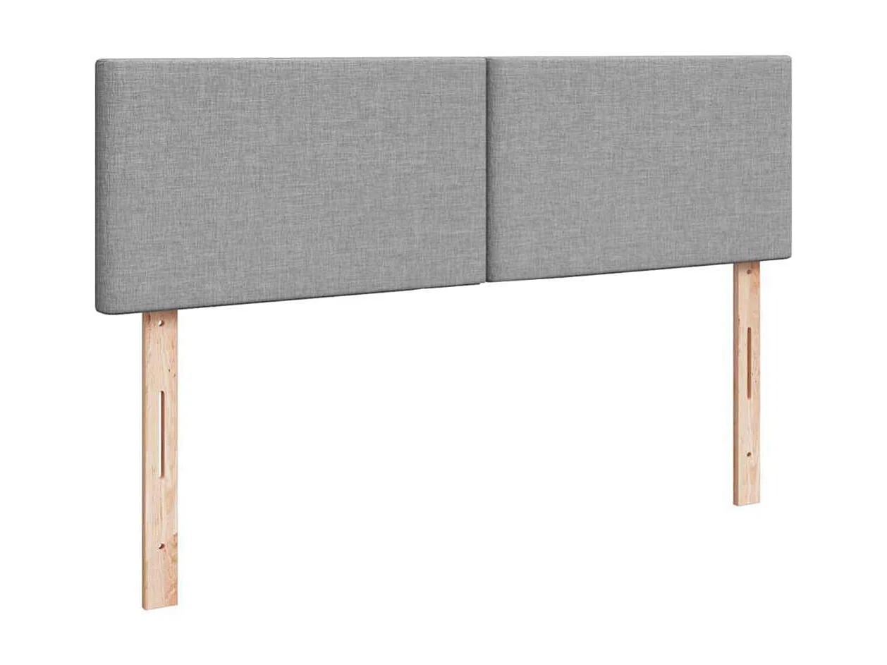 Lit ottoman avec matelas gris clair 140x190 cm tissu