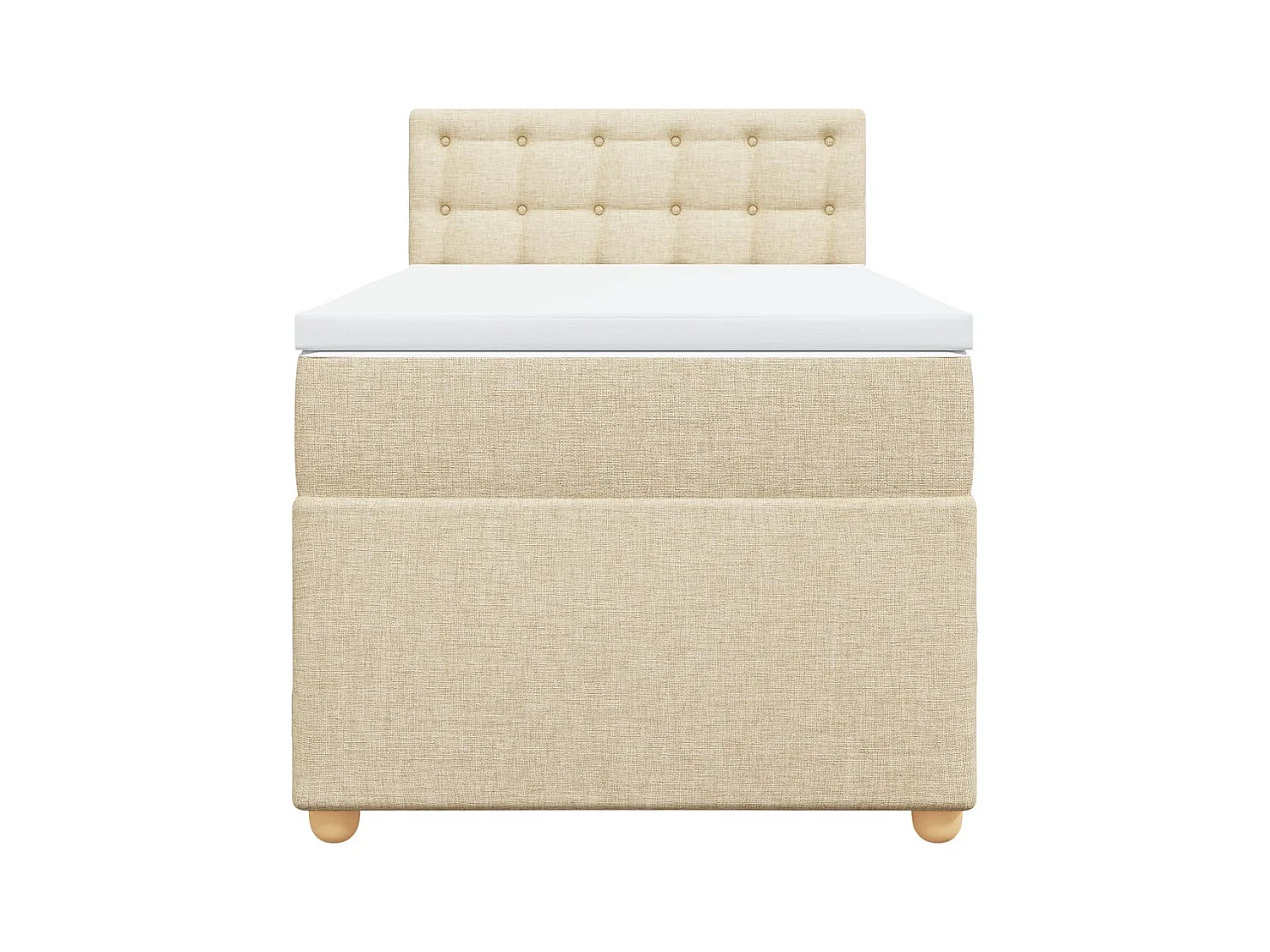 Boxspringbett mit Matratze Creme 90x200 cm Stoff