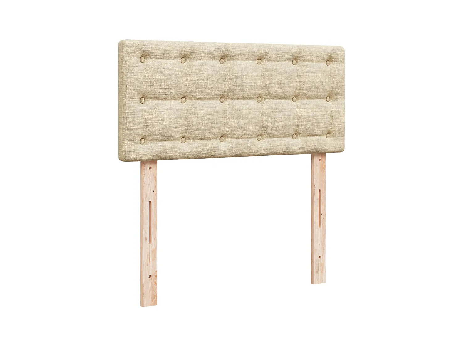 Sommier à lattes de lit avec matelas Crème 90x200 cm Tissu