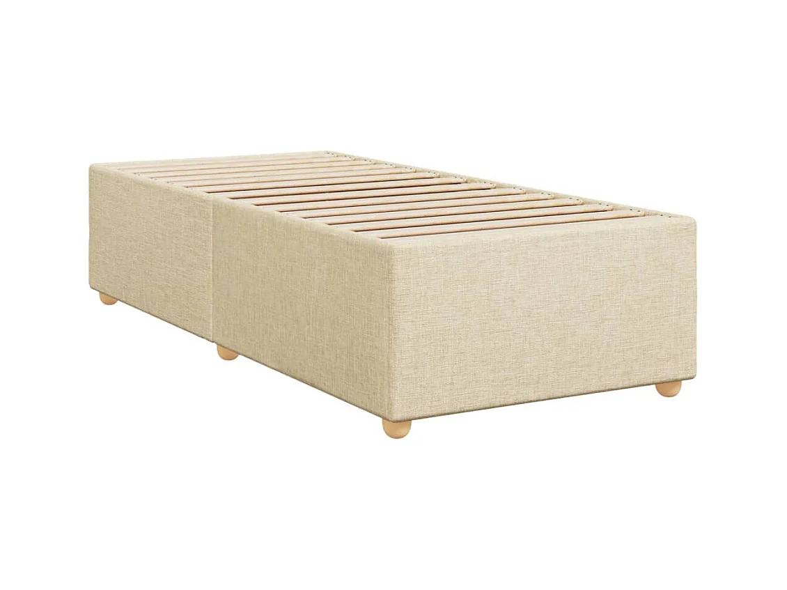 Sommier à lattes de lit avec matelas Crème 90x200 cm Tissu