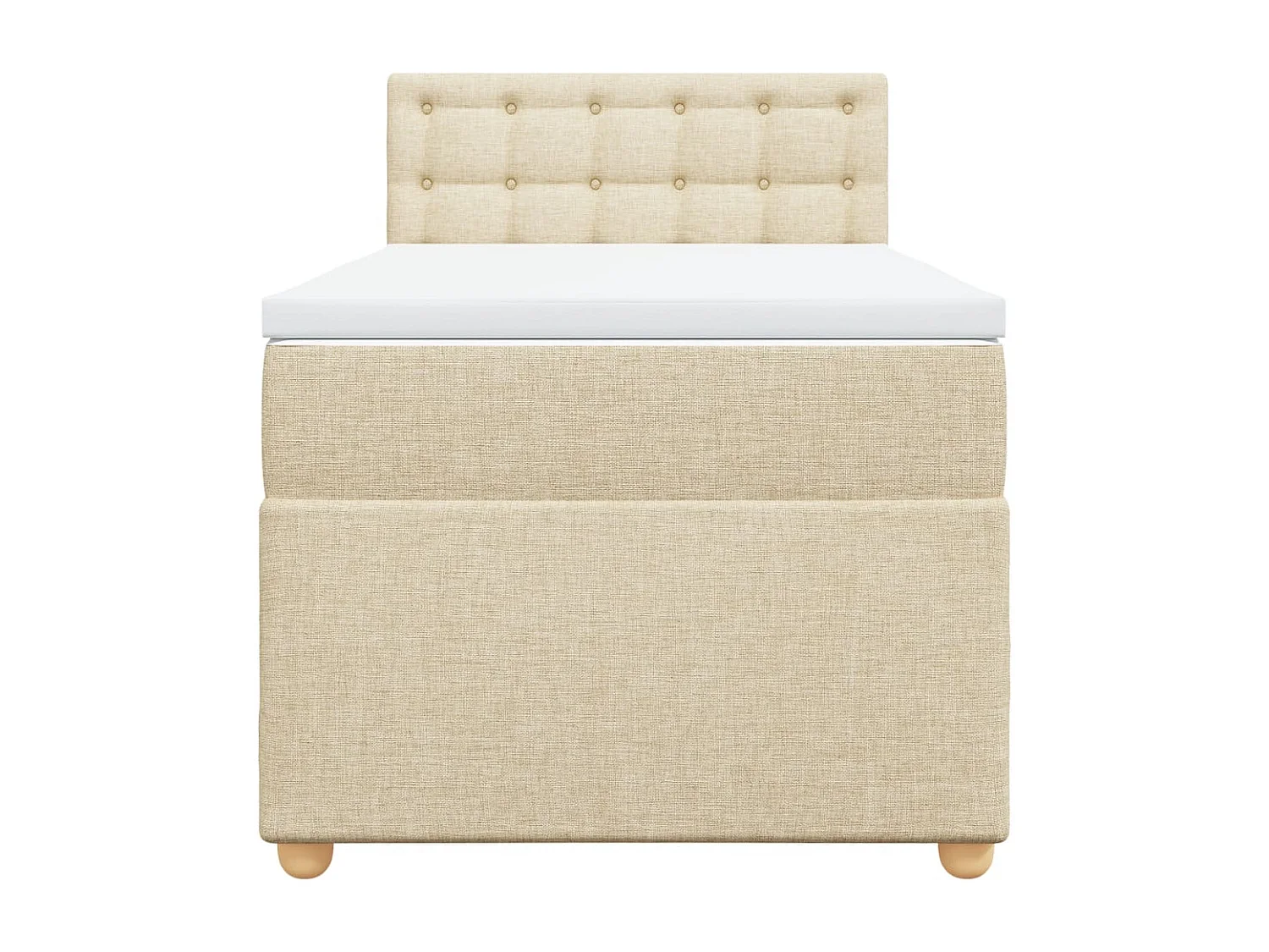 Boxspring met matras stof crèmekleurig 90x200 cm