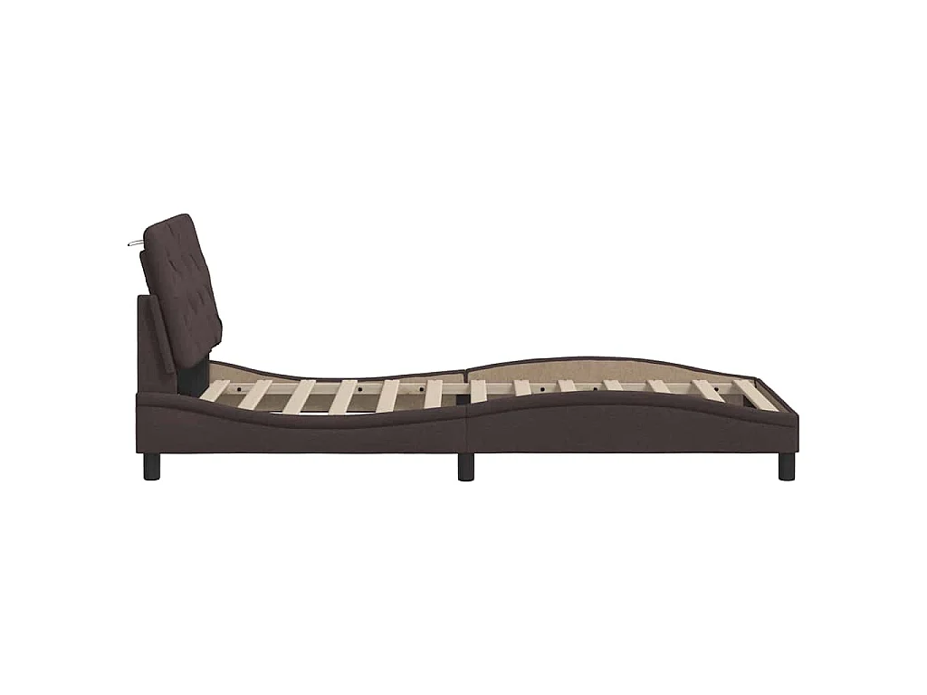 Giroletto con LED senza Materasso Marrone Scuro 90x200 cm