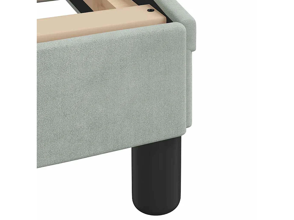 Cadre de lit sans matelas Hanko gris clair 160x200 cm velours