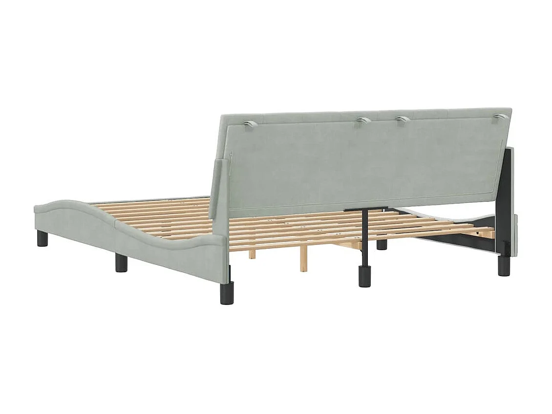 Giroletto senza Materasso Hanko Grigio Chiaro 160x200 cm Velluto