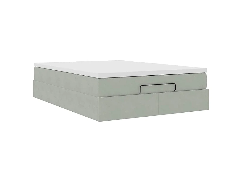 Struttura Letto Pouf con Materasso 140x190 cm Velluto