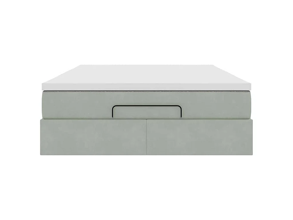 Struttura Letto Pouf con Materasso 140x190 cm Velluto
