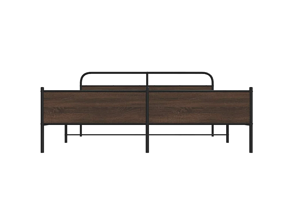 Estrutura cama sem colchão 180x200 cm metal carvalho castanho