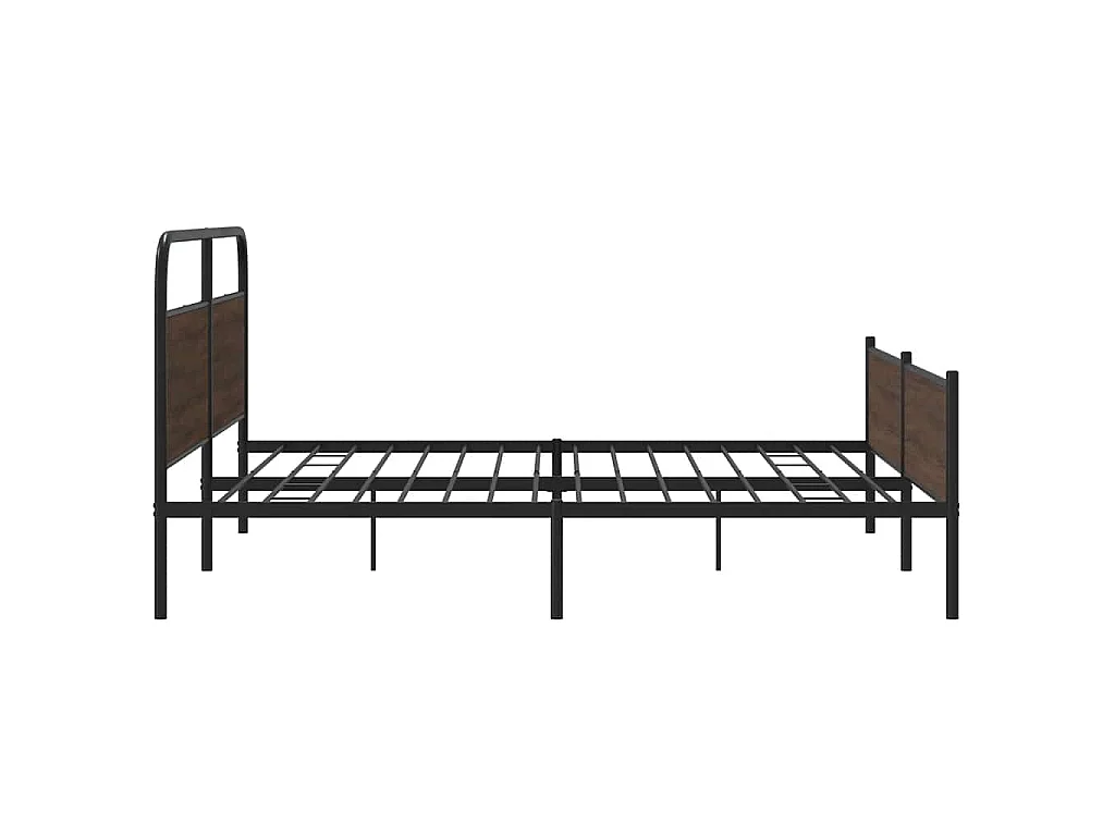Estrutura cama sem colchão 180x200 cm metal carvalho castanho