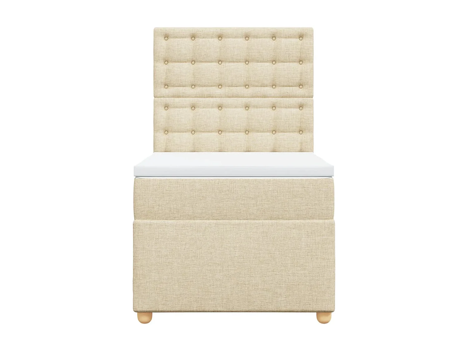 Boxspringbett mit Matratze Creme 90x200 cm Stoff