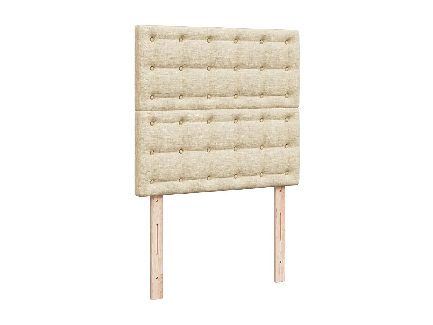 Sommier à lattes de lit avec matelas Crème 90x200 cm Tissu