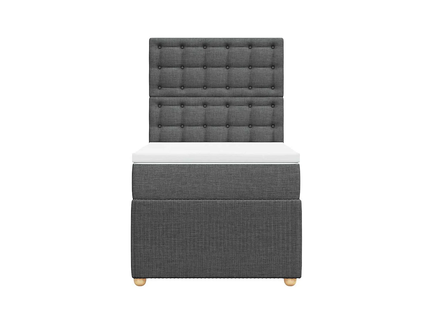 Sommier à lattes de lit avec matelas Gris foncé 90x200 cm Tissu