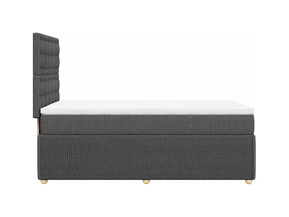 Sommier à lattes de lit avec matelas Gris foncé 90x200 cm Tissu