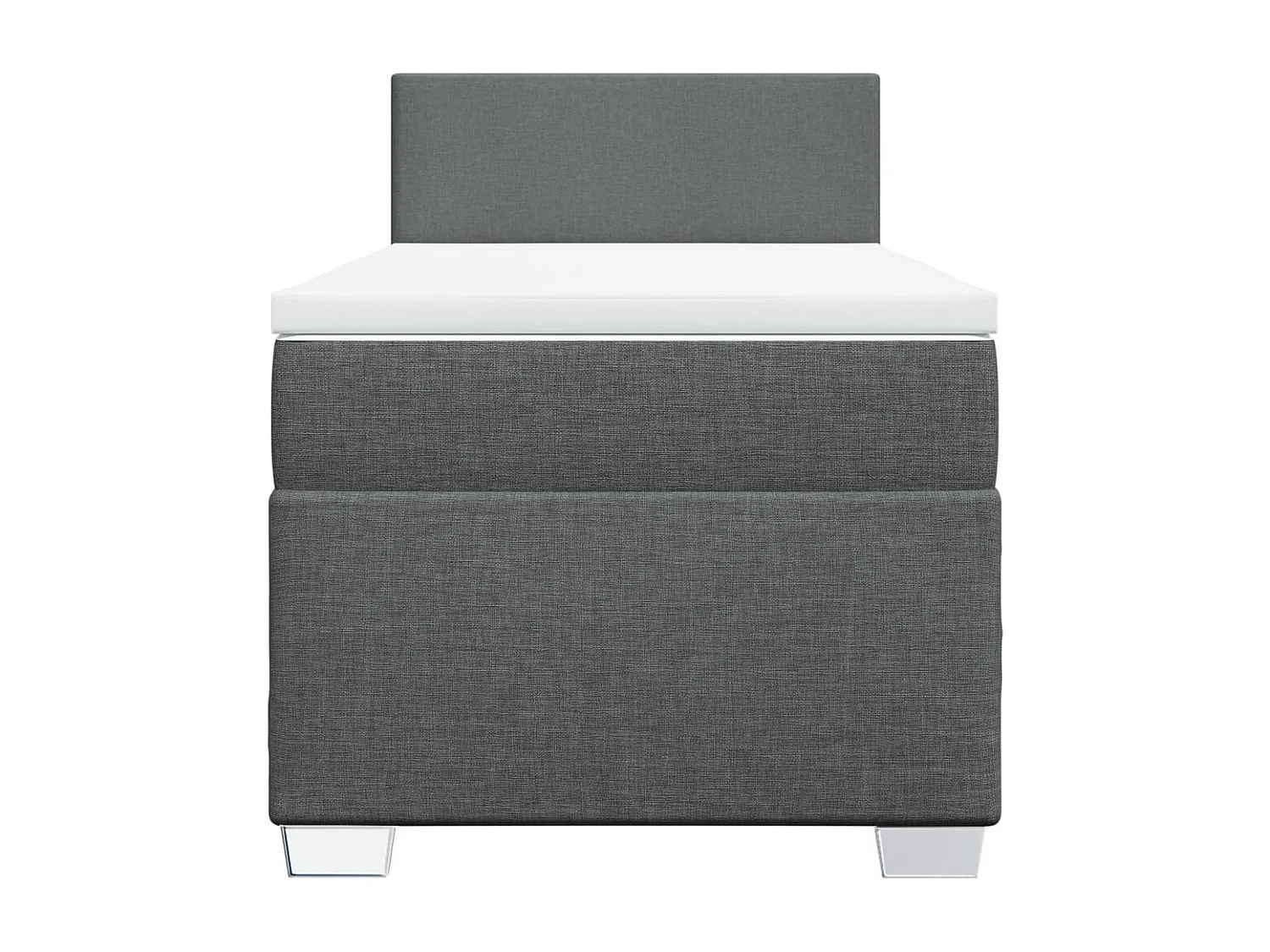 Giroletto a Molle con Materasso Grigio Scuro 90x200 cm Tessuto