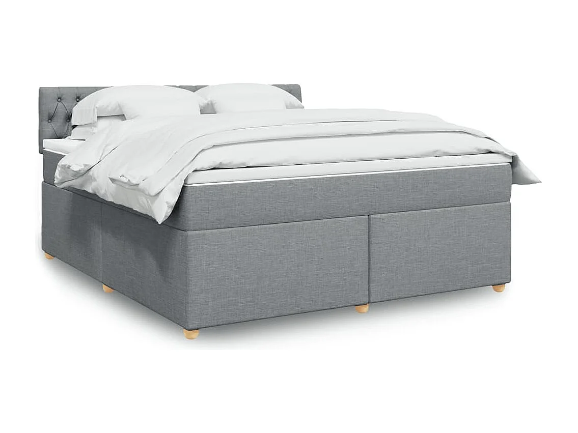 Boxspring met matras stof lichtgrijs 180x200 cm