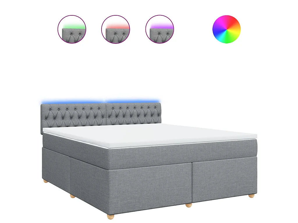 Boxspring met matras stof lichtgrijs 180x200 cm