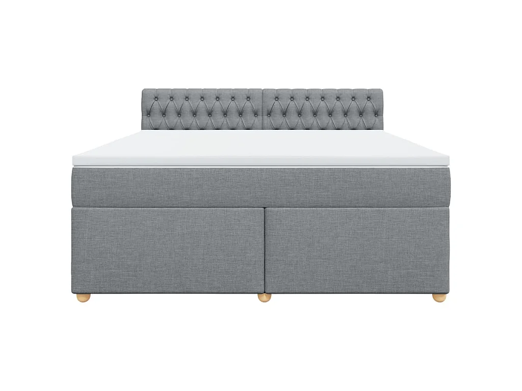 Boxspring met matras stof lichtgrijs 180x200 cm