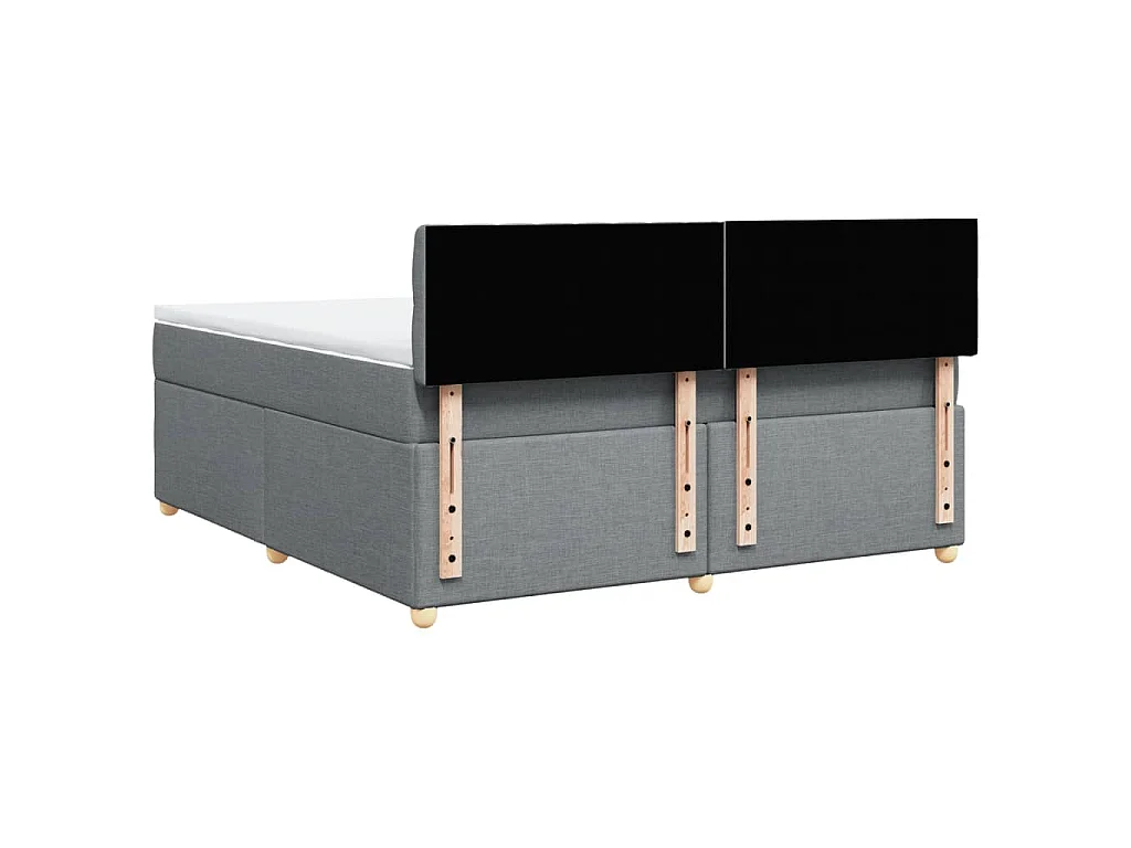Boxspring met matras stof lichtgrijs 180x200 cm