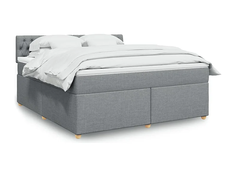 Boxspring met matras stof lichtgrijs 180x200 cm