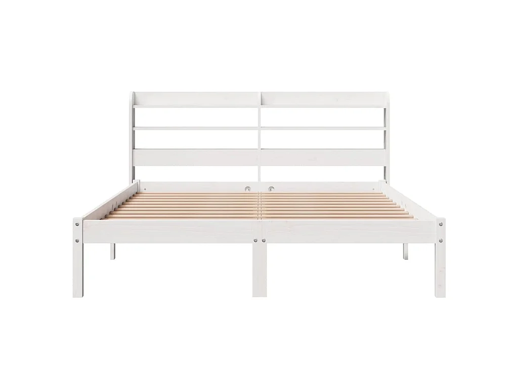 Cadre de lit sans matelas blanc 140x200 cm bois de pin massif