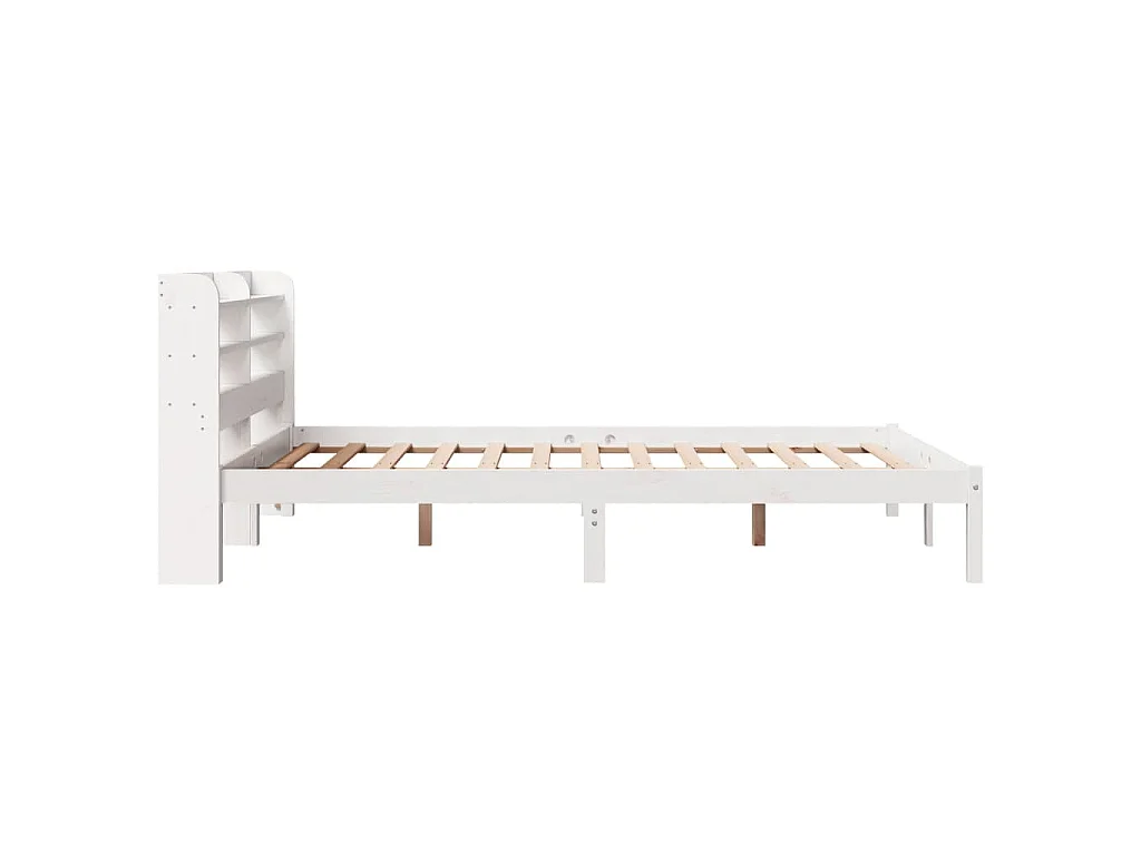 Cadre de lit sans matelas blanc 140x200 cm bois de pin massif
