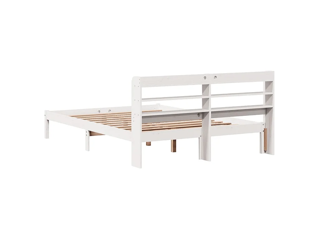 Cadre de lit sans matelas blanc 140x200 cm bois de pin massif