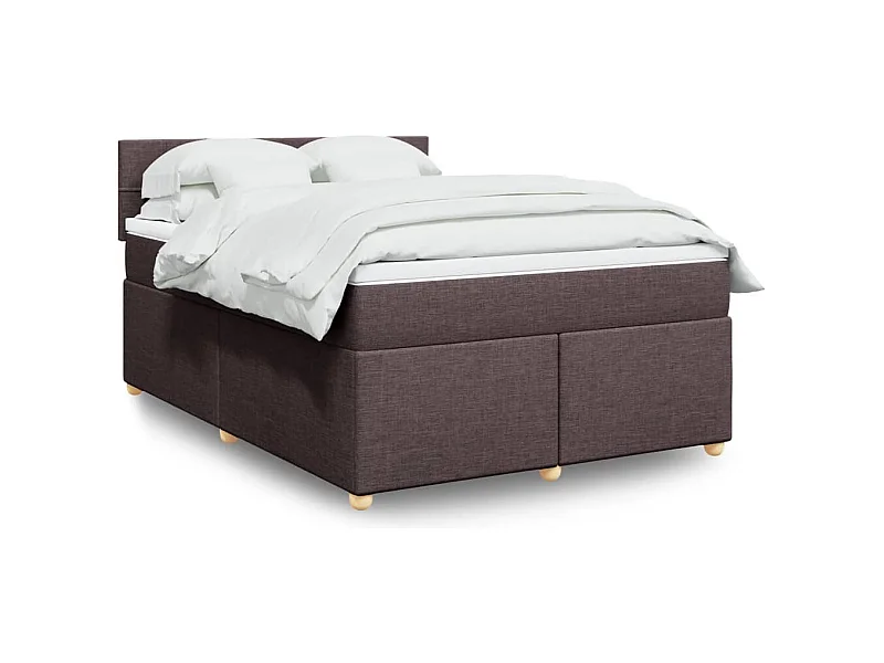 Boxspringbett mit Matratze Dunkelbraun 160x200 cm Stoff