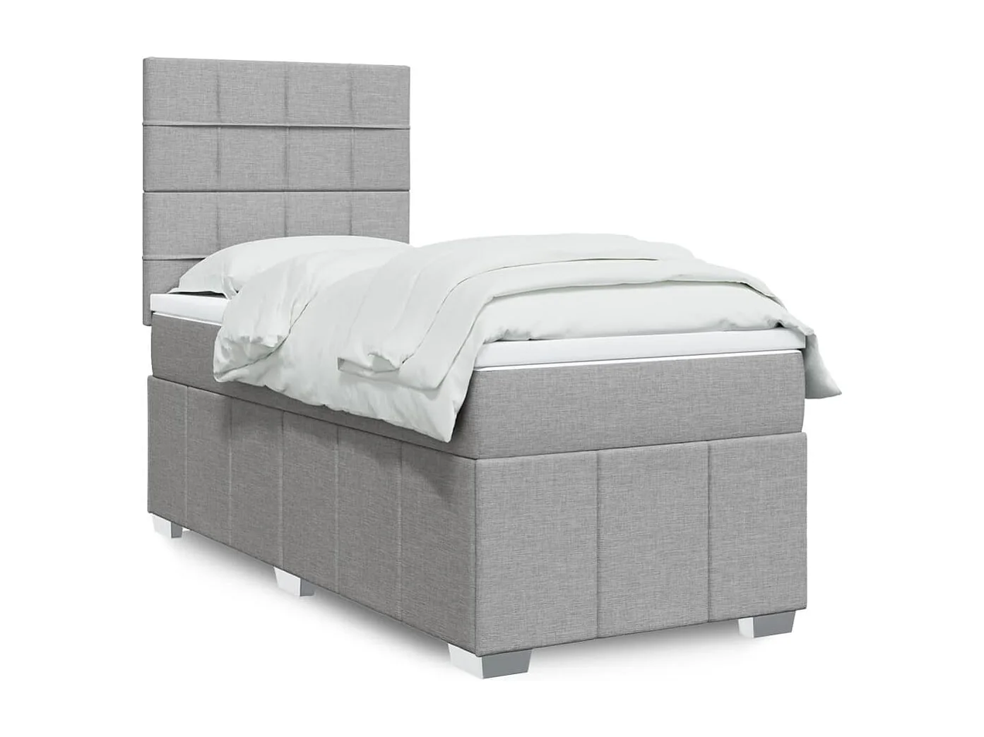 Giroletto a Molle con Materasso Grigio Chiaro 90x190 cm Tessuto