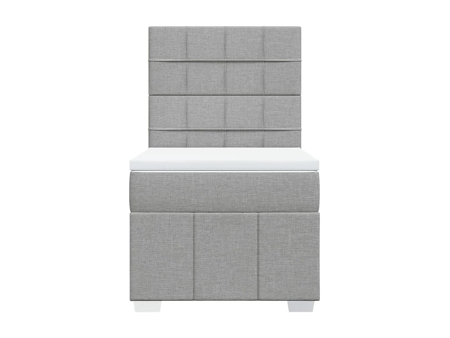 Giroletto a Molle con Materasso Grigio Chiaro 90x190 cm Tessuto