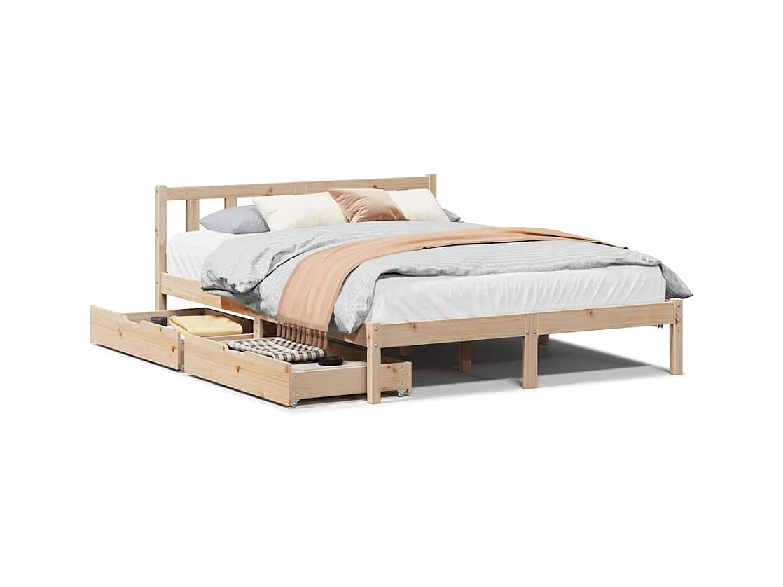 Cadre de lit sans matelas 140x200 cm bois massif de pin