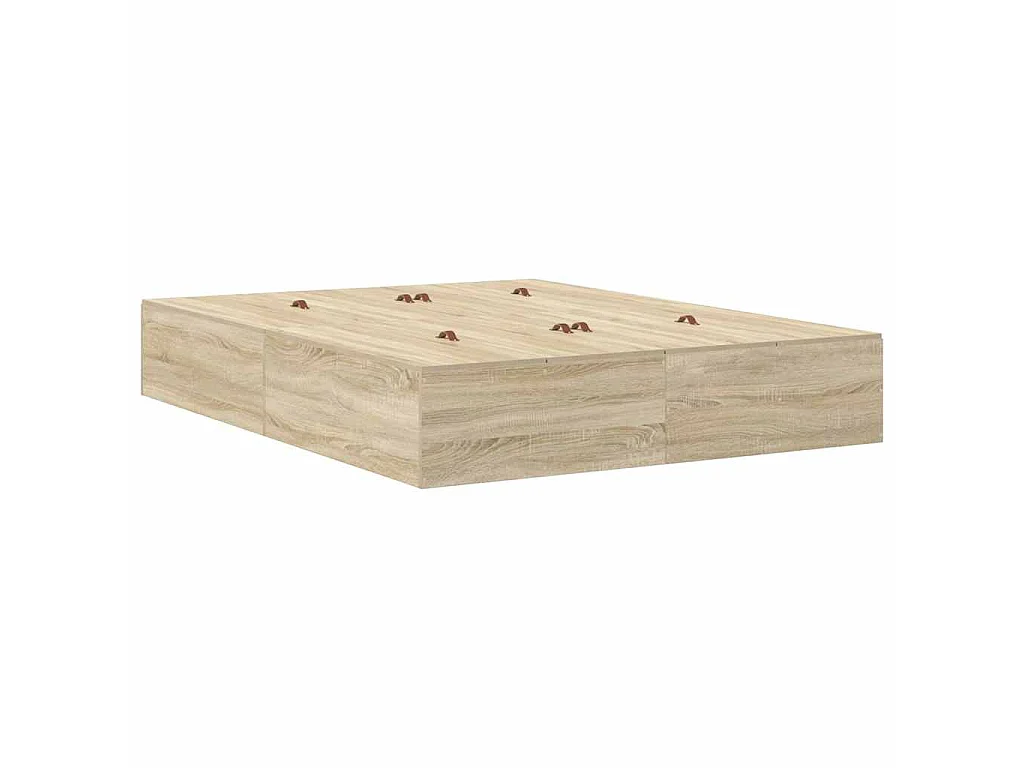 Estrado de cama com arrumação com gaveta Carvalho Sonoma 150 cm