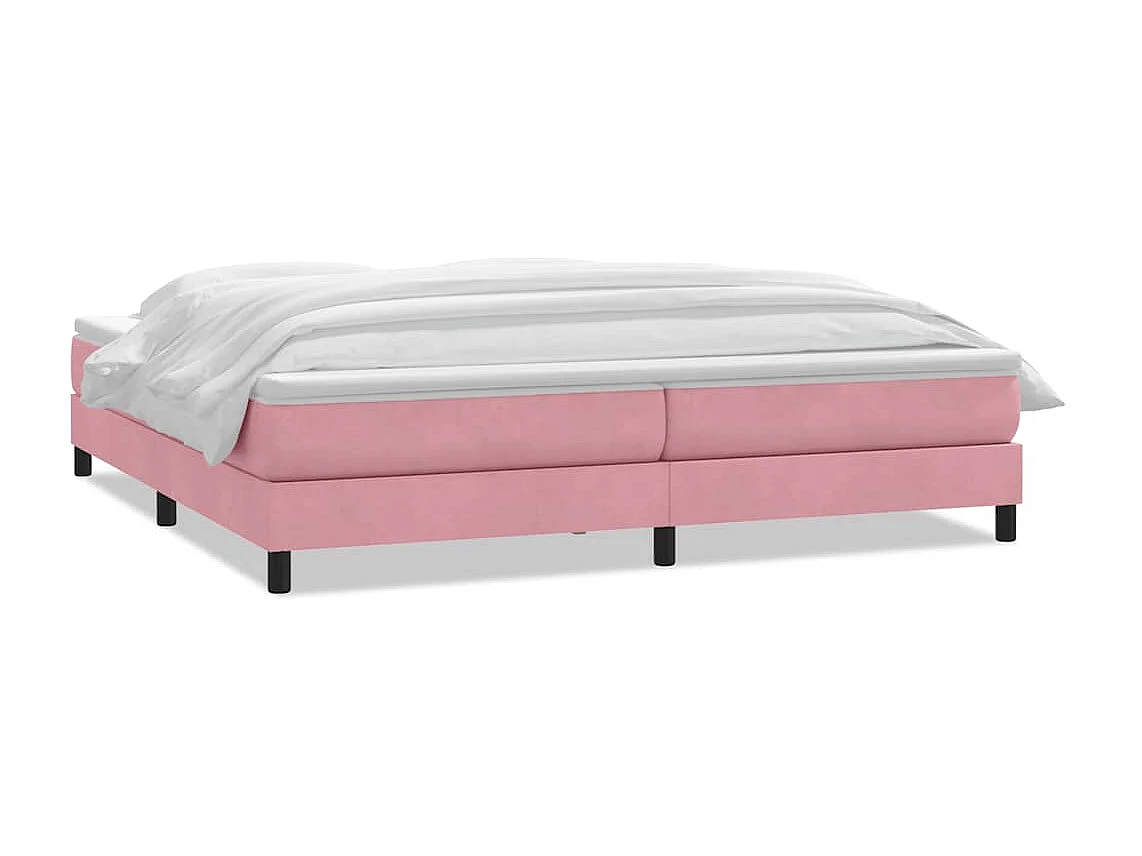 Boxspring met matras fluweel roze 180x210 cm