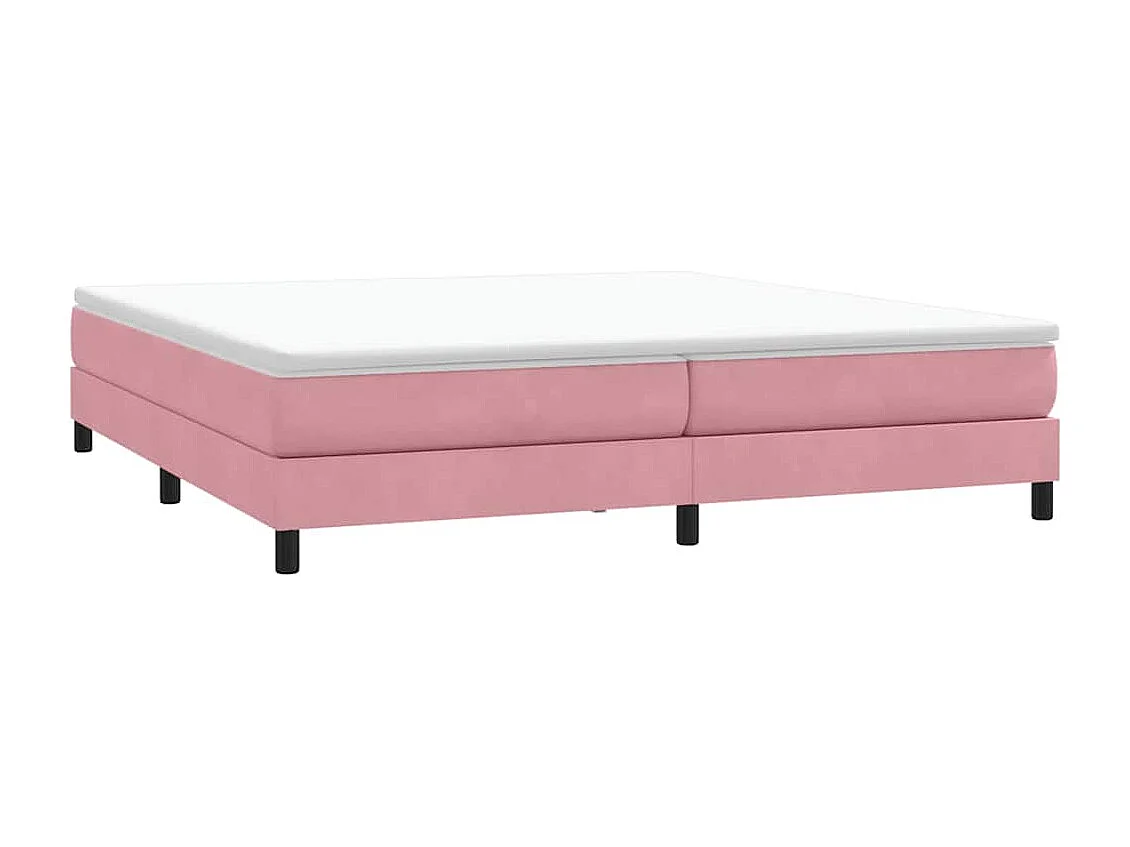 Boxspring met matras fluweel roze 180x210 cm