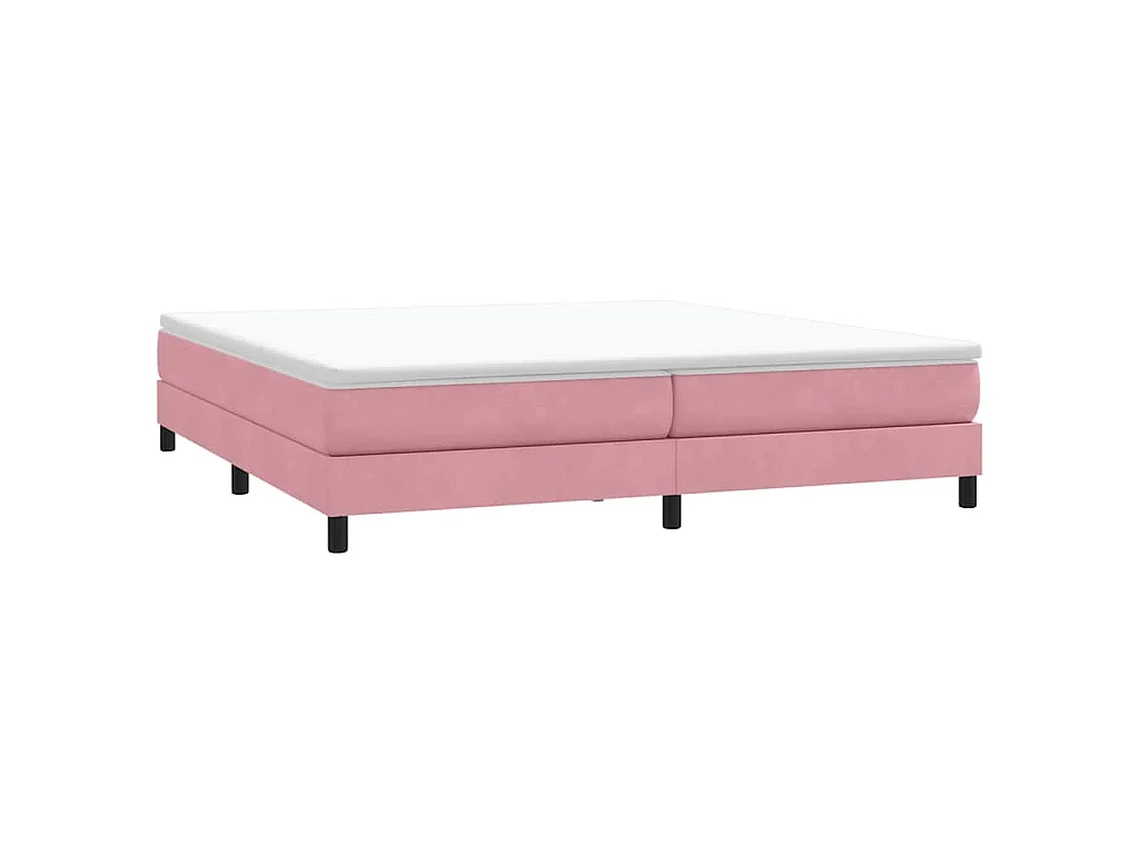 Cama box spring con colchón terciopelo rosa 180x210 cm