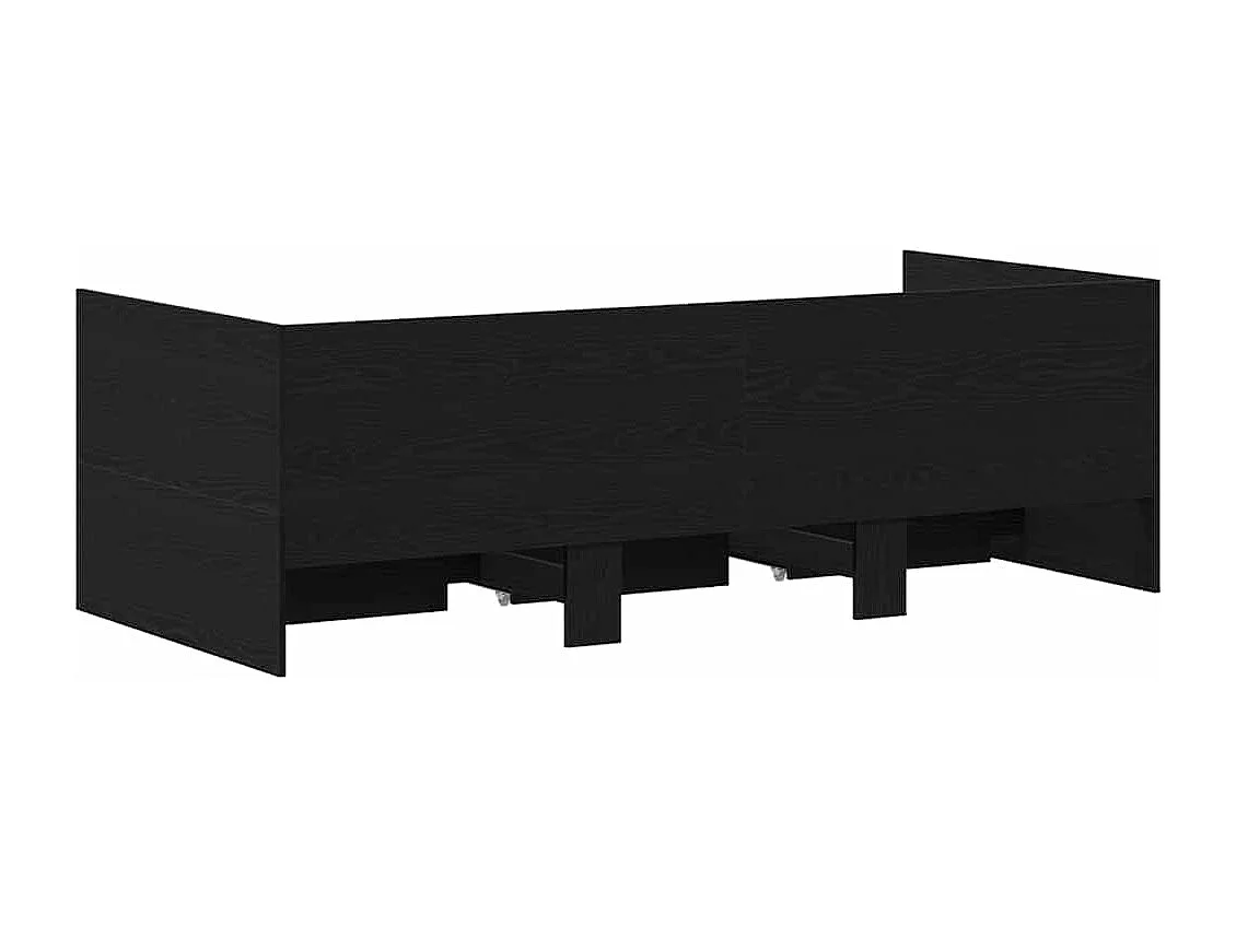 Lit d'appoint Chêne noir 90 x 200 cm Bois d'ingénierie