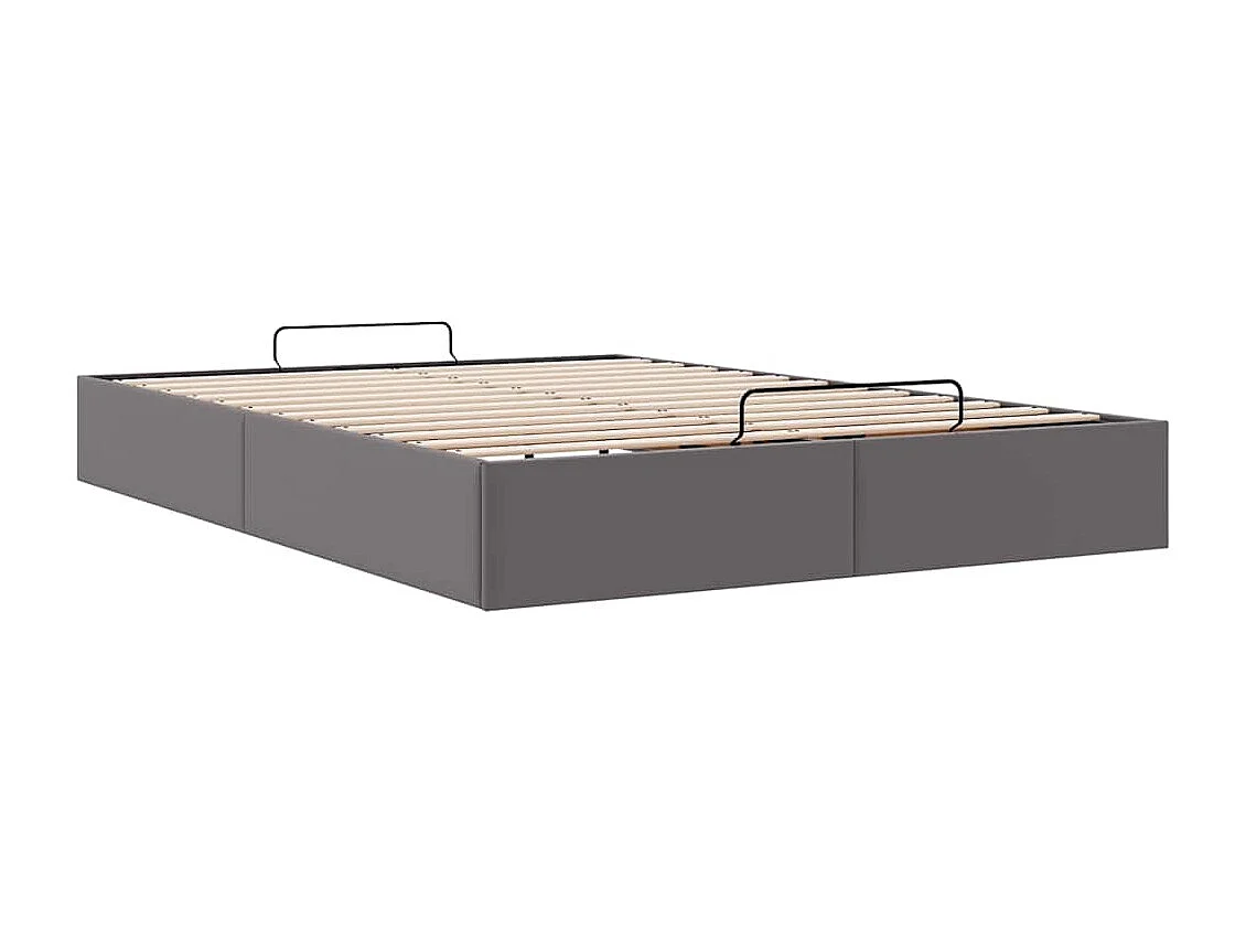 Bedframe zonder matras 140x190 cm kunstleer grijs